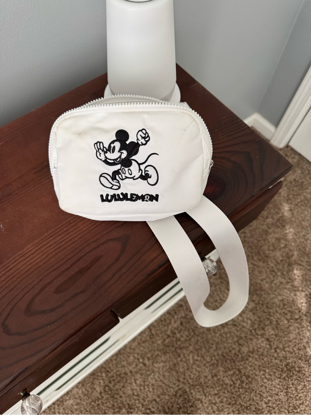 lululemon athletica White Mini Belt Bag with Black Mickey Graphic
